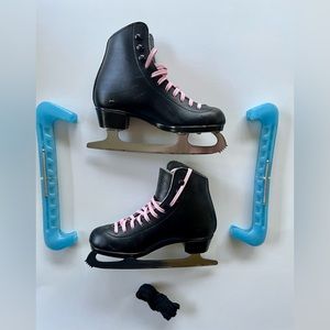 RIEDELL ICE SKATES black leather figure skates kids size 13